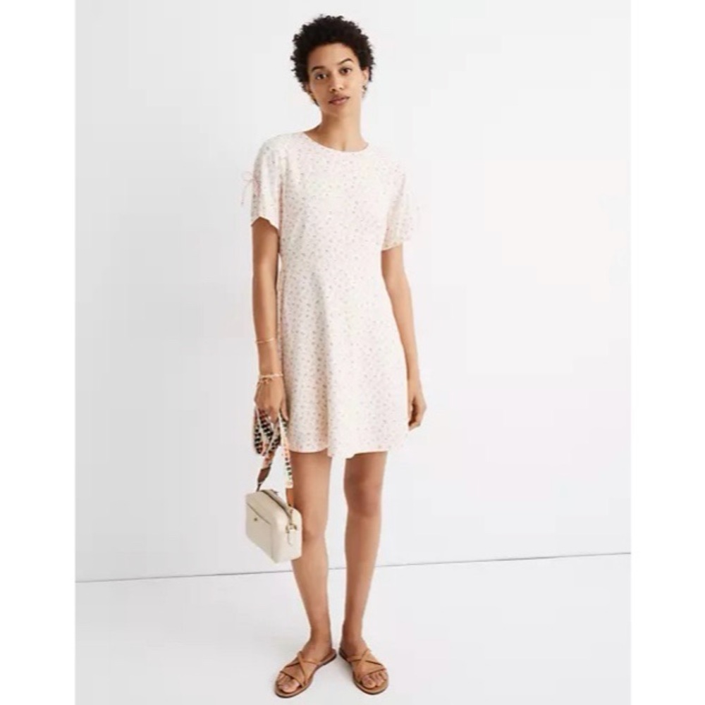 Madewell Tie-Sleeve Retro Dress in  Dandelions